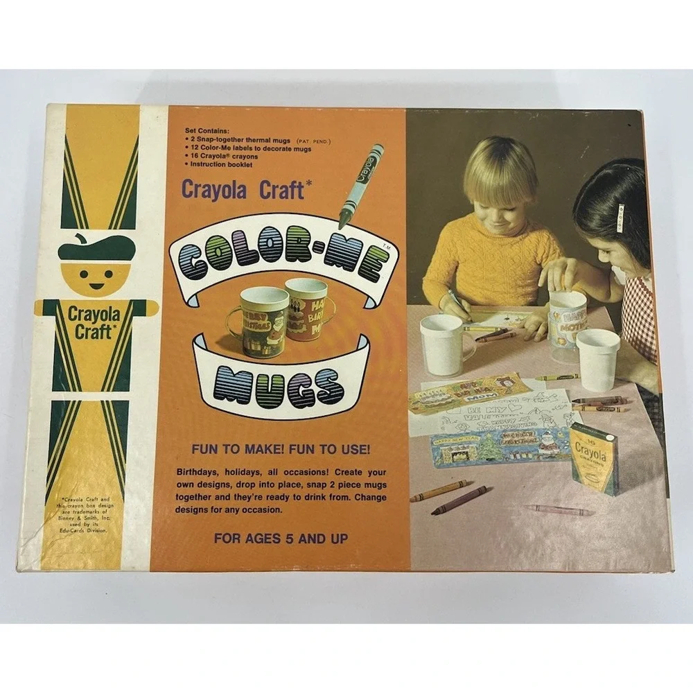 Vintage Crayola Craft Color Me Mugs Children's Craft Kit Never Used